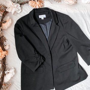 ELLE Black Stretch Blazer with Crop Sleeves
